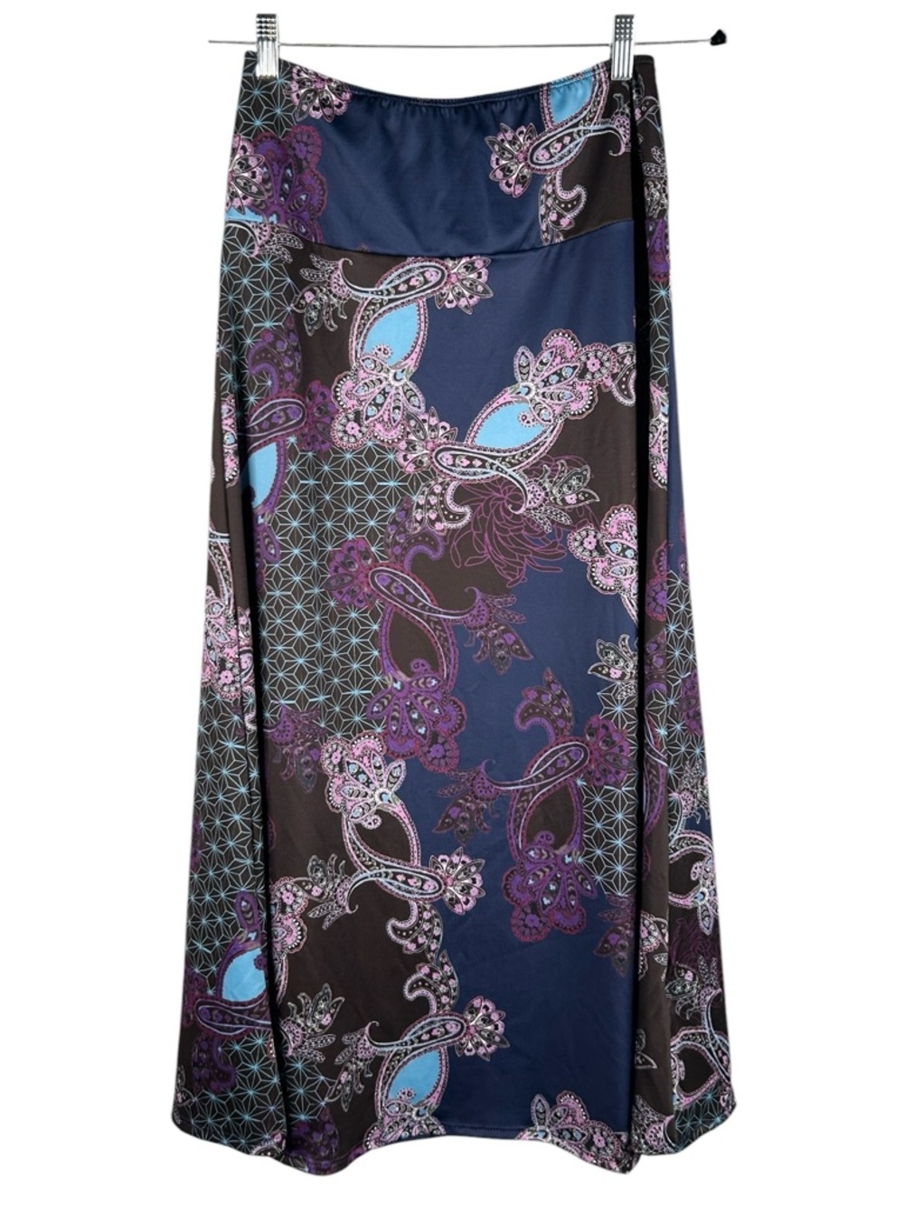 24Seven Purple Blue Floral Y2K 90's Classic Maxi Skirt Size Medium New with tags - Picture 2 of 7